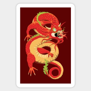 Red Chinese Dragon Sticker